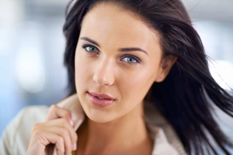 beautiful rhinoplasty patient with changed nose